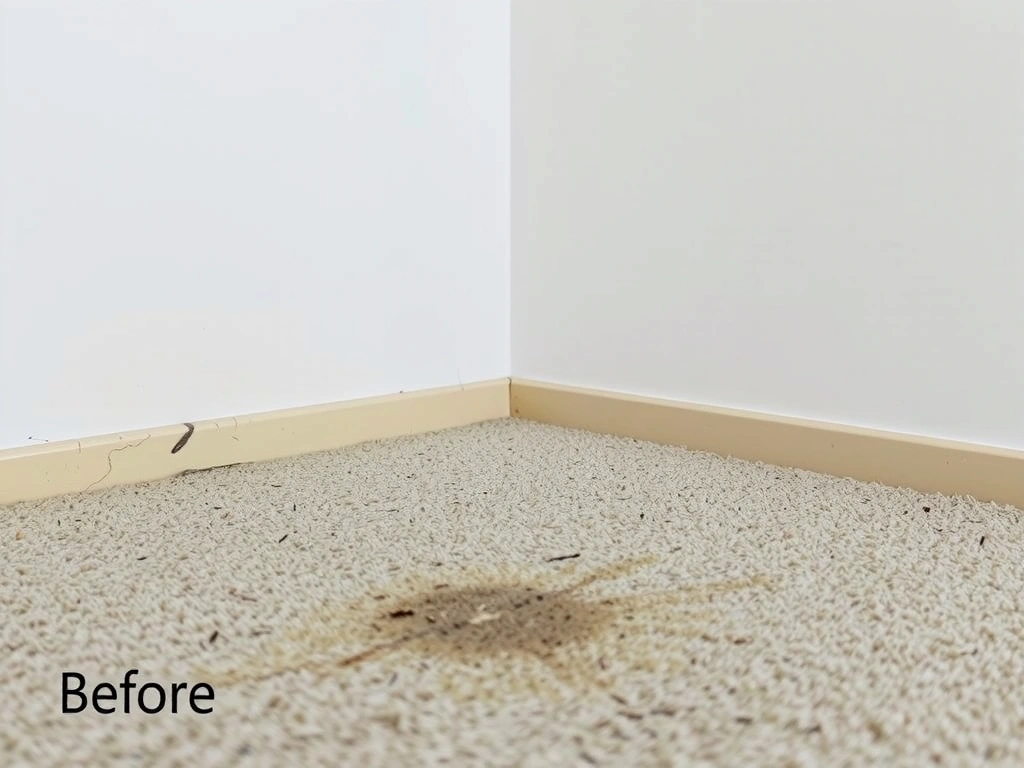 Antes: Alfombra con pelo de mascota