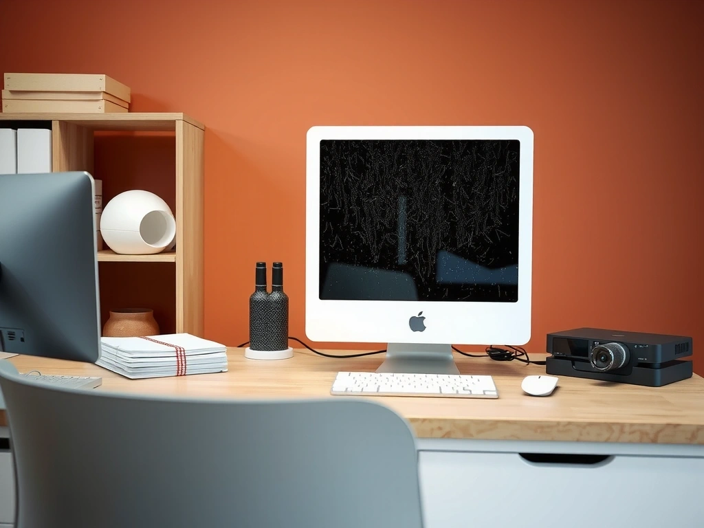 Antes: Oficina con polvo en equipos