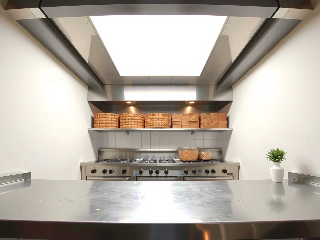 Encimera de acero inoxidable pulida sin grasa